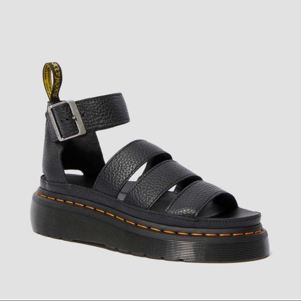 NEW CLARISSA II QUAD LEATHER PLATFORM SANDALS - Picture 9 of 15